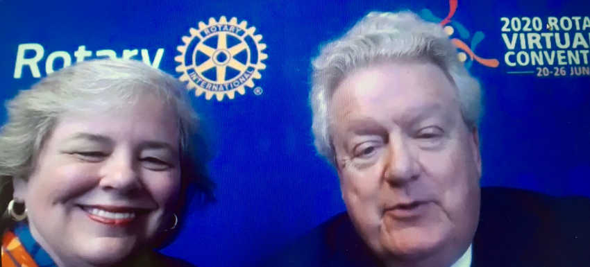 Mark Maloney, et son épouse, en visio lors de la remise de la charte au club Toul Régina